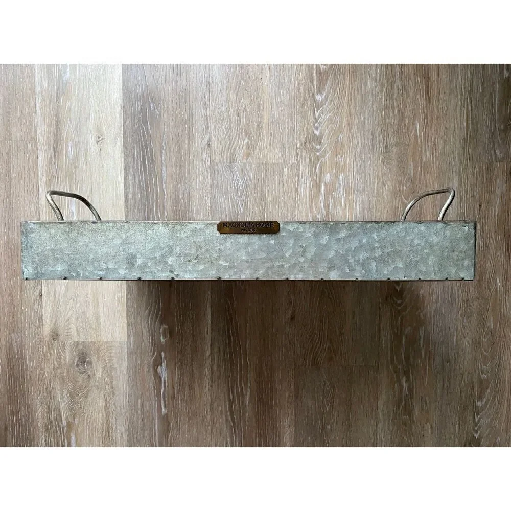 Pier 1 Magnolia 2015 Galvaniz Garden Tray with handles